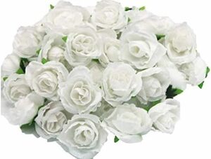ホワイト バラ 造花 50個 3cm ブーケ ローズ 薔薇 結婚式 装飾 白