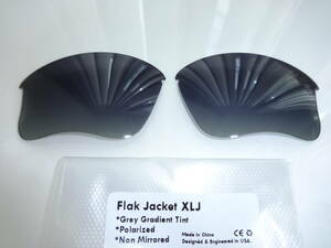 処分価格！★オークリー フラックジャケット XLJ用 カスタム偏光レンズ GREY GRADIENT COLOR Polarized 新品 Flak Jacket XLJ　