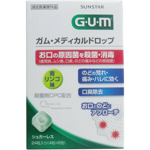 まとめ得 ＧＵＭ　ガム・メディカルドロップ　青リンゴ味　２４粒 x [10個] /k