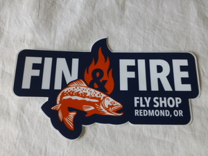 FIN＆FIRE ステッカー FIN＆FIRE FLY SHOP REDMOND、OR USA OREGON オレゴン レジモンド フライフィッシング FLY FISHING