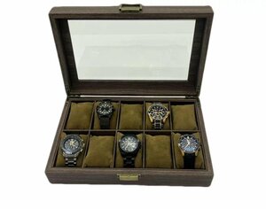 腕時計ケース 10本 ブラウン　腕時計収納ボックス 高級時計 コレクションケース 腕時計コレクションケース 時計展示ボックス ウォッチ