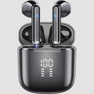 送料無料★Bluetoothイヤホン ワイヤレスイヤホン 両耳ENCノイズキャンセリング IPX7防水 左右分離型 (黒)