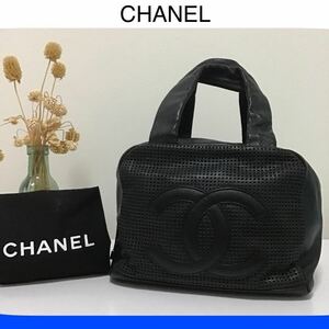 CHANELシャネル キャビアスキン ココマーク ハンドバッグ ミニボストンバッグ ブラック デカココマーク