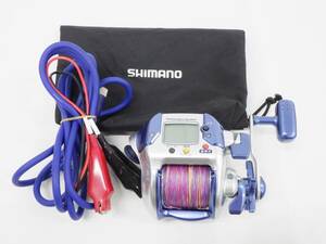 01 07-593785-18 [Y] SHIMANO シマノ 電動丸 3000H 電動リール 釣り フィッシング リール コード 巾着付き 札07