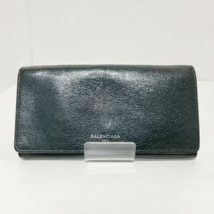 BALENCIAGA バレンシアガ 二つ折り 長財布 542008 ダークグレー 中古 