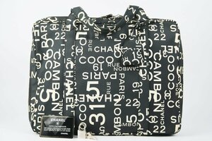 【美品】CHANEL シャネル バイシーライン トート ハンドバッグ ポーチ付き ブラック×ホワイト キャンバス【PR24】