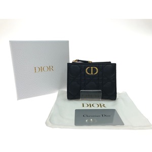 ▼▼ Christian Dior ディオール 二つ折り財布 Dior Caro ダリアウォレット カナージュ S5173UWHC ブラック 目立った傷や汚れなし