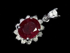 IU11275SS【1円～】新品【RK宝石】≪RUBY≫ 天然ルビー 大粒1.5ct!! 天然ダイヤモンド K18WG 高級ペンダントヘッド ネックレス ダイヤ