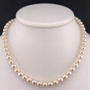 E05-148 アコヤパールネックレス 7.0mm 39cm 33.1g ( アコヤ真珠 Pearl necklace SILVER )