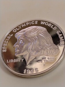 アメリカ 1995p 1ドル銀貨プルーフ Special Olympics World Games-Eunice Kennedy Shriver