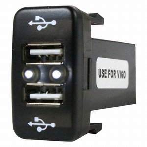 タントカスタム L375/385S LED/ホワイト 新設2口 USBポート 充電 12V 2.1A 増設 パネル USBスイッチホールカバー 電源