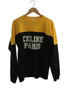 CELINE◆23SS/CELINE PARISプリント/クルーネックスウェット/オーバーサイズ/S/BLK/2Y38A670Q