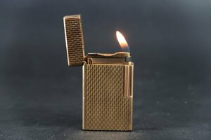 【美品】S.T.Dupont デュポン ライン1L ゴールド 高級ガスライター 着火確認済み 喫煙具 煙草【QP55】
