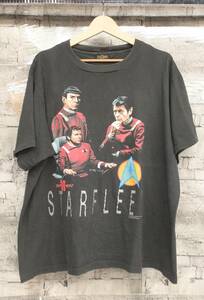 90s 古着 1991 STAR TREK STARFLEET/KLINGONS スタートレック スターフリート クリンゴン人 半袖Tシャツ ブラック コットン XL ムービーT