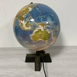 No.255 地球儀 [おしゃれなライト付き] インテリア 電気　アンティーク 間接照明 世界地図