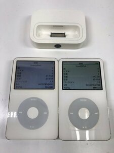 一部難あり Apple iPod classic A1136 (第 5 世代) 30GB ホワイト MA444J 2台まとめ売り/ユニバーサルドック A1153 付属　 240223SK281757