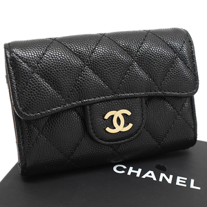 シャネル マトラッセ キーケース 4連 AP0222 キャビアスキン ココマーク レザー ブラック CHANEL