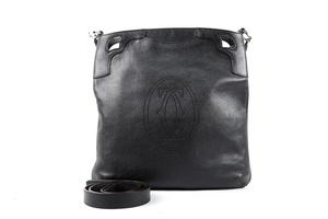 【美品】Cartier カルティエ マルチェロ 2C ST付 レザーハンドバッグ ブランド 鞄【OO62】