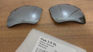 ★処分価格★オークリー フラック 2.0 XL 用 カスタム偏光レンズ SILVER TITANIUM Color Polarized 新品 Flak 2.0 XL 