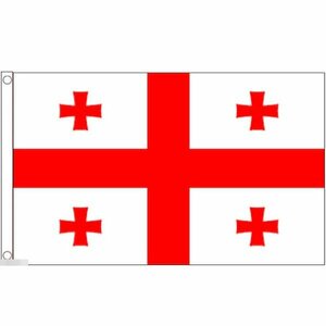 海外限定 国旗 グルジア ジョージア 聖ゲオルギウス十字 エルサレム十字 特大フラッグ