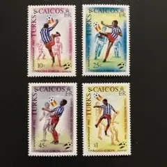 世界のスポーツ切手 タークスカイコス島 1982 ワールドカップ 未使用4種完