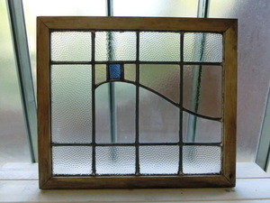 6S-310　ステンドグラス　幾何学/イギリス/英国/アンティークガラス