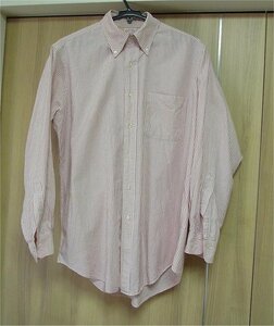 即決・美品）Brooks Brothers ボタンダウンシャツ BDシャツ 15-2 長袖 エンジ/白ストライプ 米国製 ヴィンテージ オックスフォード