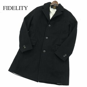 USA製★ FIDELITY × SEPTIS フィデリティ セプティズ別注★ 秋冬 メルトン ウール★ チェスター コート Sz.L　メンズ 紺　A4T00377_1#N