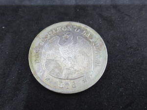 チリ　ＣＨＩＬＥ　1ペソ銀貨　1876年　コンドル　