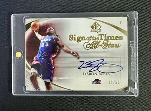 ★美品 2005-06 UD SP AUTHENTIC SIGN OF THE TIMES LEBRON JAMES レブロンジェームス on card AUTO 直筆サインカード SP