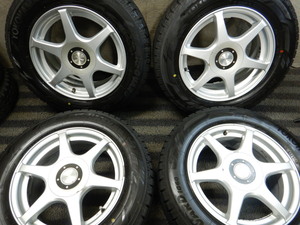 J6T5549■195/65R15 YOKOHAMA ICEGUARD IG60 社外アルミ 6.5J 5H PCD100/114.3 2021年■条件付送料無料■バリ溝 プリウス ヴォクシーノア