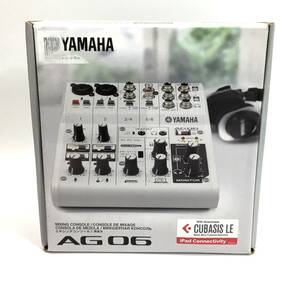 1円スタート ほぼ未使用 YAMAHA/ヤマハ AG06 ミキシングコンソール ライブストリーミングミキサー ホワイト 白 説明書付 通電確認済 24d菊-