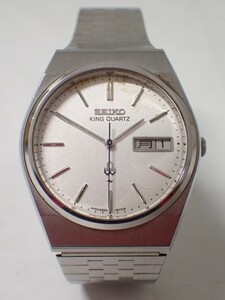 m2450 / SEIKO セイコー KING QUARTZ キング クォーツ 5856-8070 白文字盤 デイデイト クォーツ メンズ 腕時計 現状品 非稼働 ジャンク
