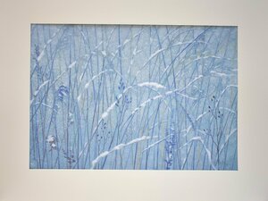 文化勲章受章日本画作家　　東山魁夷　　複製画　「雪月花　雪野」額付き【正光画廊・5000点出品中！お好みの作品が見つかります