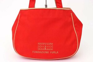 フルラ トートバッグ FONDAZIONE FURLA キャンバス ハンドバッグ イタリア製 ブランド 鞄 レディース レッド Furla