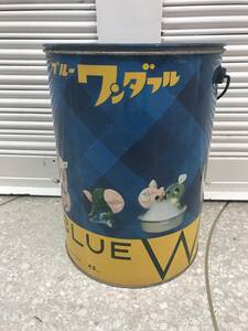 昭和レトロポップ☆ブルーワンダフル　洗剤　缶☆ドリームペッツ、ゴミ箱、美品、当時物、ラバードール