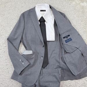アバハウス【紳士の風格】ABAHOUSE スーツ　サマースーツ　セットアップ　テーラードジャケット　グレー