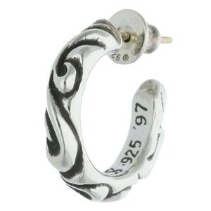 クロムハーツ Chrome Hearts HOOP SCROOL 1/スクロールフープ シルバーピアス 中古 GZ11