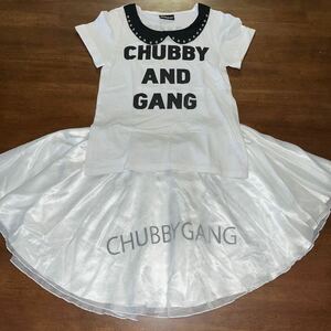 【チャビーギャング／CHUBBYGANG】半袖Tシャツ　ミニスカート　フレアースカート　130㎝　サイズS（145～155cm）上下２枚セット　中古