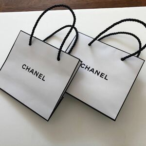 シャネル CHANEL 紙袋 ショッパー ショップ袋 白 ホワイト ショッピングバッグ 2枚　セット　美品　ミニ　小　