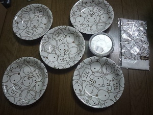 皿5点　小鉢1点　布巾1点　shinzi katoh　動物の絵柄　未使用品　陶器