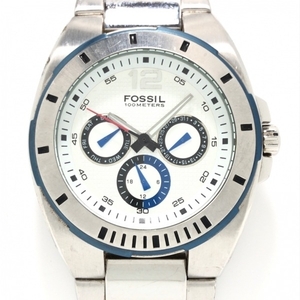 FOSSIL(フォッシル) 腕時計 - BQ-9296 メンズ トリプルカレンダー/回転ベゼル 白