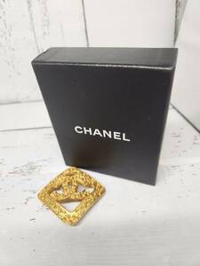 ☆GOL☆【CHANEL】 シャネル ココマーク スクエア ブローチ レトロ 