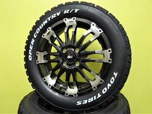 S3549 新品 4本 マッドクロス ウルフ 4.5J +45 4H 黒 ブラック 165/65R15 オープンカントリー R/T ホワイトレター タフト デリカ D2 ソリオ