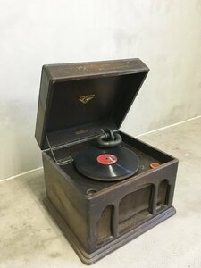 日本蒐集 アンティーク ビクター手巻蓄音機 木製 1930年台製 Victer Victrola J1-50 30076 ジャンク 昭和レトロ 店舗什器 6675mizYK