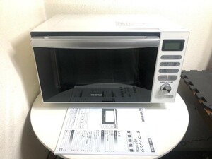 【中古美品】IRIS OHYAMA アイリスオーヤマ オーブンレンジ MO-F1805-W 2022年製 レンジ/グリル/オープン 室内 家庭用 通電動作OK