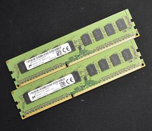 8GB (4GB 2枚組) PC3L-12800E DDR3L-1600 ECC 1.35V/1.5V 2Rx8 両面実装 240pin ECC Unbuffered DIMM MT Micron (管:SA5717 x2s