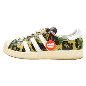 アディダス×A BATHING APE SUPER STAR 80S BAPE ア ベイシングエイプ スーパースター ローカットスニーカー 迷彩 US9.5/27.5cm GZ8981