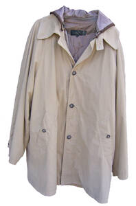 BARREAUX　バルー　トレンチコート　シングル襟　ベージュ　　48サイズ　日本製 （フード・防寒キルト脱着可）多機能コート　良肌触り