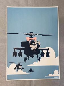 Banksy バンクシー Happy Chopper SCREEN PRINT WCP シリアルナンバー付き B2ポスター